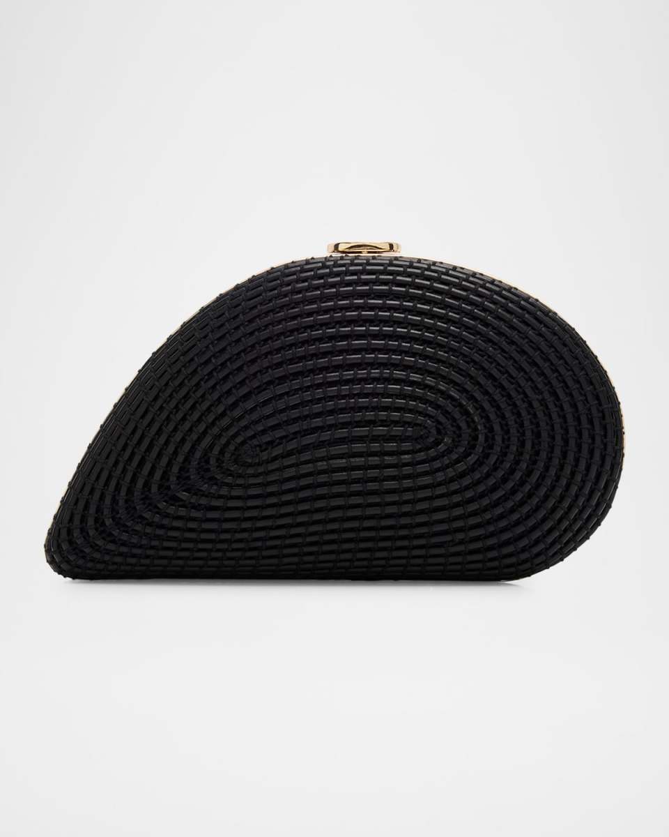 Bridget Corded Vegan Leather Shell Clutch Bag